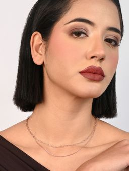 TOUCH925 - Pure 925 Silver Rose Gold Layered Chain for Women
