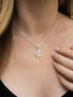 TOUCH925 - Pure 925 Silver Pure 925 Silver Sacred Om Pendant for Women