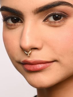 TOUCH925 - Pure 925 Silver Teardrop Charm Septum Nose Ring for Women