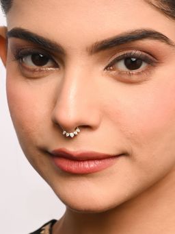 TOUCH925 - Pure 925 Silver Crown Cz Septum Nose Ring for Women
