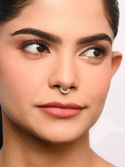 TOUCH925 - Pure 925 Silver Cluster Sparkle Septum Nose Ring for Women
