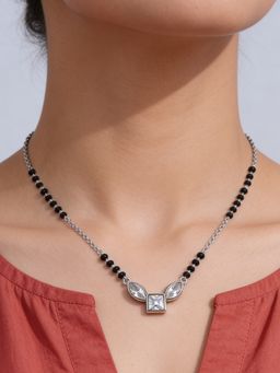 TOUCH925 - Pure 925 Silver Triple Stone Zircon Mangalsutra for Women