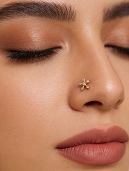 TOUCH925 - Pure 925 Silver Sparkling Starlet Nose Pin for Women