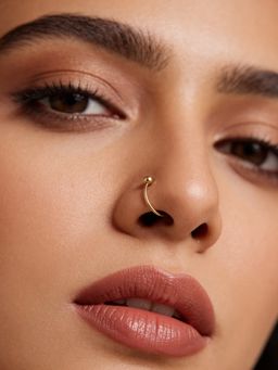 TOUCH925 - Pure 925 Silver Classic Gold-Toned Silver Nose Hoop for Women
