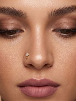 TOUCH925 - Pure 925 Silver Geometric Triangle Nose Pin for Women