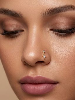 TOUCH925 - Pure 925 Silver Dangling Kite Zircon Nose Pin for Women