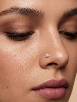 TOUCH925 - Pure 925 Silver Marquise Lotus Nose Pin for Women