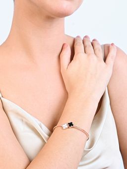 TOUCH925 - Pure 925 Silver Clover Muse Kada for Women