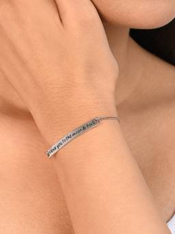 TOUCH925 - Pure 925 Silver Love You To The Moon and Back Silver Bracelet for Women