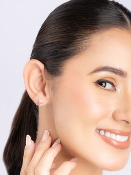 TOUCH925 - Pure 925 Silver Floral Studs Cz Earrings for Women