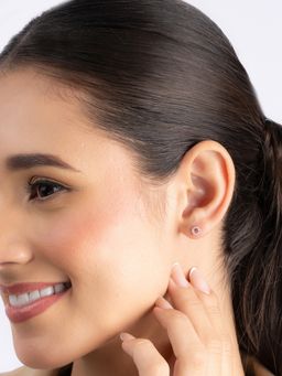 TOUCH925 - Pure 925 Silver Cz Circle Stud Earrings for Women