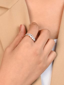 TOUCH925 - Pure 925 Silver Wave Row Silver Ring for Women (7)