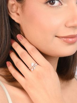 TOUCH925 - Pure 925 Silver Pear Halo Wrap Ring for Women (6)