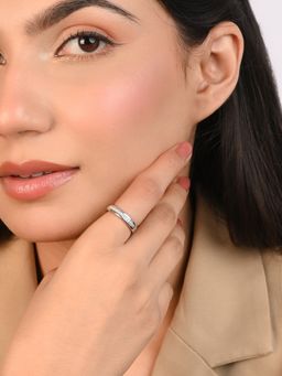 TOUCH925 - Pure 925 Silver Minimal Line Silver Band Ring for Women (6)