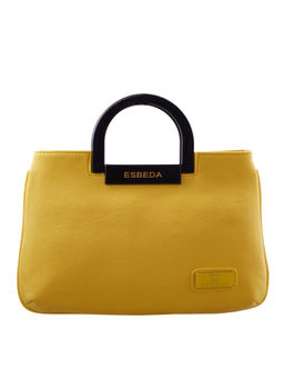ESBEDA - Yellow Solid Pu Synthetic Fabric Handbag