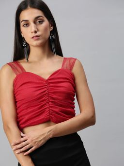 KASSUALLY - Red Polyester Top