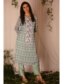 Nirmooha - Green Printed Kurta with Pants
