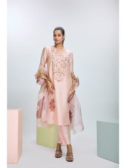 Nirmooha - Peach Embroidered Kurta and Pant with Dupatta