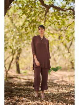 Nirmooha - Brown Embroidered Kurta and Pant
