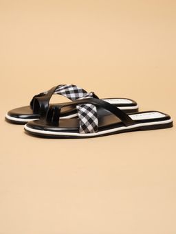 ERIDANI - Women Juliette Black Faux Leather Square Toe Flats