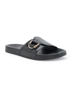 Red Tape - Womens Sliders In Black | Casual Pool Sliders