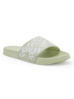 Red Tape - Womens Sliders In Sage Green | Casual Pool Sliders