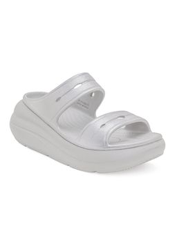 Red Tape - Womens Sliders In Metallic Ice Grey | Casual Pool Sliders