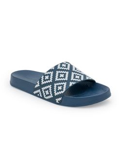 Red Tape - Womens Sliders In Blue And White | Casual Pool Sliders