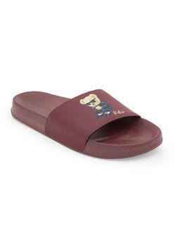 Red Tape - Womens Sliders In Burgundy | Casual Pool Sliders