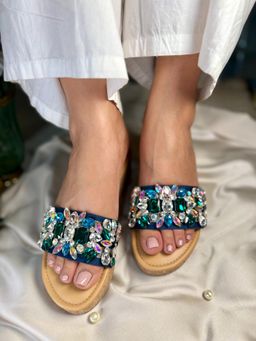 Sandal Stories - Elegant Crystal Embellished Wedge