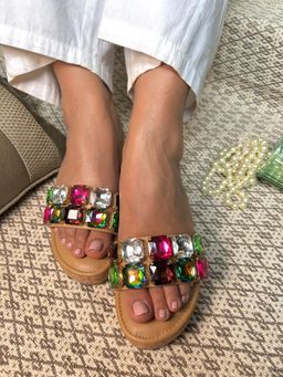 Sandal Stories - Rainbow Glam Wedge Sandals