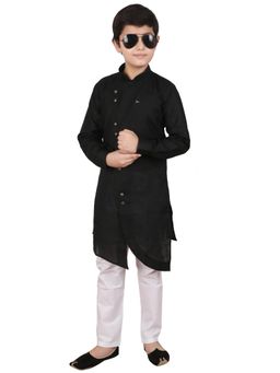 Pro Ethic Style Developer - Boys Cotton Blend Solid Kurta Pajama - Black