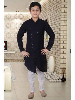 Pro Ethic Style Developer - Boys Cotton Blend Solid Kurta Pajama - Black