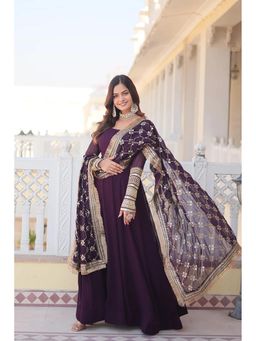 Wedani - Purple Embroidered Kurta with Pant and Dupatta