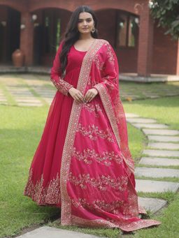 Wedani - Pink Solid Kurta with Pant and Dupatta