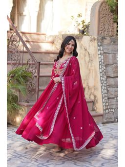 Wedani - Red Floral Kurta with Pant and Dupatta