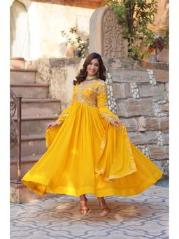 Wedani - Yellow Floral Kurta with Pant and Dupatta