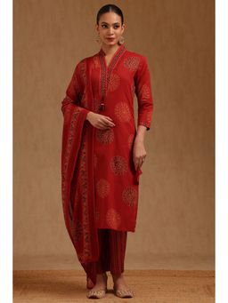 Soch - Beige Printed Kurta with Pant and Dupatta