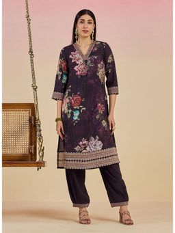 Lakshita - Purple Floral Kurta and Pant