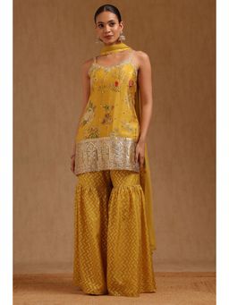 Soch - Yellow Printed Kurta with Sharara and Dupatta