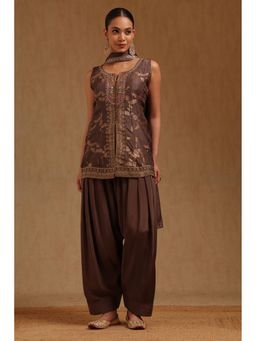 Soch - Grey Woven Kurta with Salwar and Dupatta