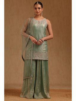 Soch - Green Embroidered Kurta with Palazzo and Dupatta
