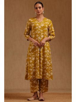 Soch - Mustard Floral Kurta and Palazzo