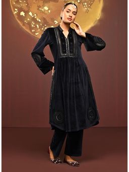 Lakshita - Navy Blue Embroidered Kurta and Pant