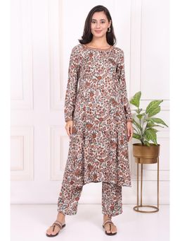W - Floral Printed Straight Kurta & Pant