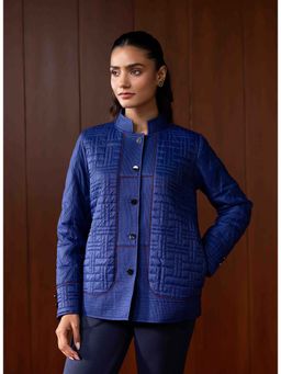 Lakshita - Blue Quilted Panelled Jacket