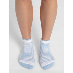 Jockey - White& Sky Melange Women Low show socks Pack of 2 : Style Number # 7480 (Free Size)