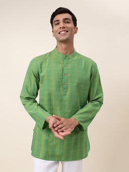 Fabindia - Green Cotton Dobby Short Kurta