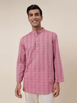Fabindia - Pink Cotton Dobby Short Kurta
