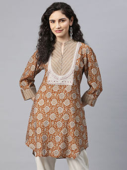 Nayam by lakshita - Mustard Embroidered Zari Work Tunic
